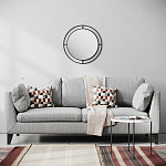 Настенное зеркало круглой формы в черной металлической раме BUBBLE MIRROR BLACK варинант исполнения - 3 | Loft Concept в Ульяновске