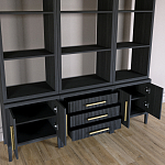 Модульный стеллаж Primo из трех составных элементов Черный дуб варинант исполнения - 4 | Loft Concept в Ульяновске