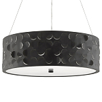 Люстра в форме цилиндра с чёрным фактурным абажуром Round Necklines варинант исполнения - 4 | Loft Concept в Ульяновске