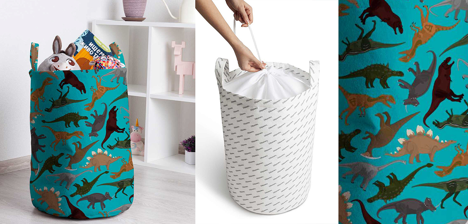 Корзина Turquoise Dinosaurs Basket Корзина Turquoise Dinosaurs Basket - Loft-Concept в Ульяновске