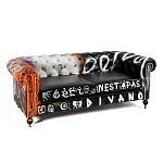 Диван Честерфильд граффити graffiti Orange Sofa натуральная кожа варинант исполнения - 2 | Loft Concept в Ульяновске