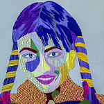 Картина с вышивкой Портрет wall panel People with the yellow ear 3 варинант исполнения - 2 | Loft Concept в Ульяновске