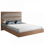 Кровать двуспальная с высоким изголовьем из дерева и подушек из экокожи Modern Look варинант исполнения - 1 | Loft Concept в Ульяновске