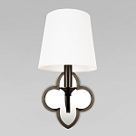 Бра с белым текстильным абажуром и декоративным основанием в виде четырехлистника с зеркальной вставкой Vitorino варинант исполнения - 6 | Loft Concept в Ульяновске