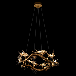 Люстра подвесная с прозрачными стеклянными птичками на ветвях Диаметр 80 см Serip Voa варинант исполнения - 5 | Loft Concept в Ульяновске