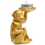 Подсвечник золотая обезьяна с блюдцем Golden Monkey варинант исполнения - 2 | Loft Concept в Ульяновске