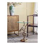 Столик с круглой стеклянной столешницей и корпусом в виде двух павлинов на ветке Table Two Peacocks варинант исполнения - 6 | Loft Concept в Ульяновске