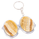 Зеркало брелок карманное двухстороннее из натурального камня Оникс Silver Stone Mirrors варинант исполнения - 2 | Loft Concept в Ульяновске