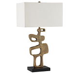 Настольная лампа с фигурным каркасом и прямоугольным тканевым абажуром Brutalist Profile варинант исполнения - 4 | Loft Concept в Ульяновске