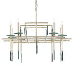 Люстра линейная с круглыми прозрачными подвесками  Horizontal Rectangular Chandelier варинант исполнения - 4 | Loft Concept в Ульяновске