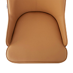 Стул оранжевый с высокой спинкой из искуственной кожи на серых металлических ножках Enigma Orange варинант исполнения - 3 | Loft Concept в Ульяновске