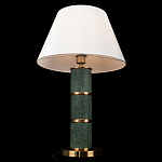 Настольная лампа на основании из зеленого мрамора с белым абажуром Noelia Green варинант исполнения - 4 | Loft Concept в Ульяновске
