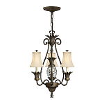 Люстра бронзового цвета с 3-мя кремовыми текстильными абажурами Hinkley варинант исполнения - 2 | Loft Concept в Ульяновске
