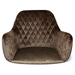 Барный стул со спинкой и подлокотниками на 4-х черных ножках Douglas Rhombus Коричневый Велюр варинант исполнения - 3 | Loft Concept в Ульяновске