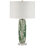 Настольная лампа керамическая с кремовым абажуром Scenic Column варинант исполнения - 5 | Loft Concept в Ульяновске