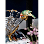 Чаша из прозрачного стекла на бронзовых ножках с фигурками попугаев Eden Garden варинант исполнения - 3 | Loft Concept в Ульяновске