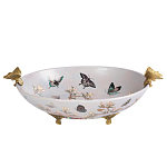 Белое фарфоровое блюдо с изображением бабочек Eden Garden варинант исполнения - 1 | Loft Concept в Ульяновске