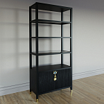 Стеллаж со стеклянными полками Elsa Dreams Black варинант исполнения - 1 | Loft Concept в Ульяновске