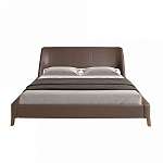 Кровать двуспальная с изголовьем из экокожи шоколадно-коричневого цвета Modern Look варинант исполнения - 4 | Loft Concept в Ульяновске