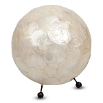 Настольная лампа из перламутра на металлическом каркасе Indonesian Egg варинант исполнения - 2 | Loft Concept в Ульяновске