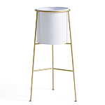 Кашпо из металла и латуни Elegance Elevated Planters белое варинант исполнения - 1 | Loft Concept в Ульяновске