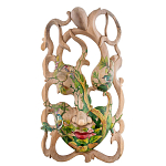 Маска деревянная резная расписная Tropical Paradise варинант исполнения - 1 | Loft Concept в Ульяновске