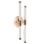 Бра с круглым основанием золотого цвета и двумя вертикальными плафонами Hex Scaffold варинант исполнения - 1 | Loft Concept в Ульяновске