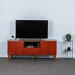 ТВ-тумба красная из массива бука с 2-мя дверками и ящиком Wenge Light варинант исполнения - 7 | Loft Concept в Ульяновске