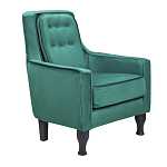Кресло с мягкой обивкой из велюра на 4-х ножках из массива березы Scarlett Armchair green варинант исполнения - 1 | Loft Concept в Ульяновске