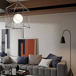 Торшер с изогнутым корпусом на бетонном основании Black Portland варинант исполнения - 4 | Loft Concept в Ульяновске