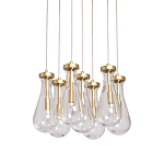 Люстра с 7-ю прозрачными плафонами из стекла в форме капли Lucid Rain  варинант исполнения - 1 | Loft Concept в Ульяновске