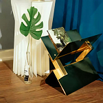 Дизайнерский журнальный стол фигурный золотого цвета Ufuri варинант исполнения - 3 | Loft Concept в Ульяновске