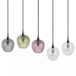 Подвесной светильник каскадный с 5-ю фактурными стеклянными плафонами Cascade with Relief Lampshades варинант исполнения - 2 | Loft Concept в Ульяновске