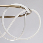 Люстра подвесная круглая золотого цвета с белыми изогнутыми световыми линиями Luke Lampco Tracer Lamp варинант исполнения - 6 | Loft Concept в Ульяновске