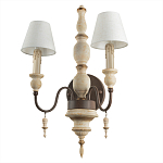 Бра с двумя конусовидными белыми тканевыми абажурами Terrain варинант исполнения - 3 | Loft Concept в Ульяновске