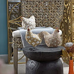 Статуэтка курица с белым цветочным узором и металлическими ножками Rustic Chicken варинант исполнения - 5 | Loft Concept в Ульяновске