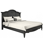 Кровать черная из массива бука с основанием и жестким изголовьем Black Provence варинант исполнения - 1 | Loft Concept в Ульяновске