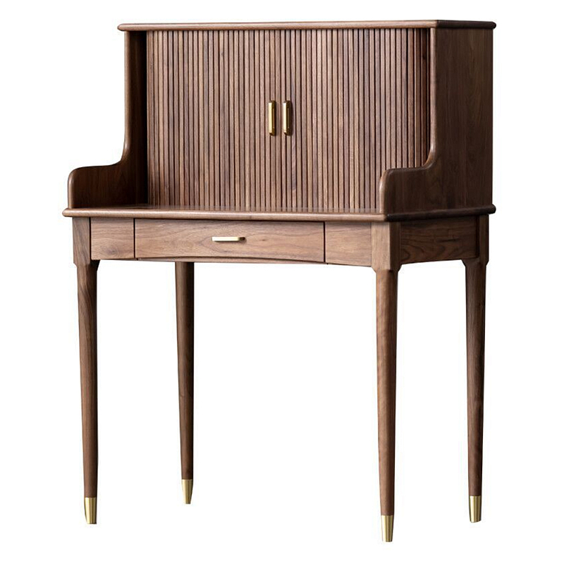 Туалетный стол деревянный с ящиком и зеркалом Moon Walnut Furniture Орех Туалетный стол деревянный с ящиком и зеркалом Moon Walnut Furniture Орех в Ульяновске | Loft Concept