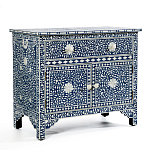 Комод инкрустация костью ORIENTAL Indian синий орнамент варинант исполнения - 2 | Loft Concept в Ульяновске