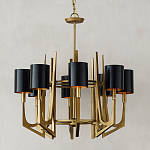 Люстра с 8-ю черными цилиндрическими плафонами Stylistic Lines варинант исполнения - 2 | Loft Concept в Ульяновске