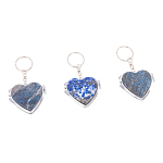 Зеркало брелок складное двухстороннее в форме сердца из натурального камня Лазурит Stone Mirrors варинант исполнения - 4 | Loft Concept в Ульяновске