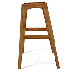 Барный стул со спинкой и подлокотниками на 4-х деревянных ножках Кремовый Велюр Ava Charm варинант исполнения - 6 | Loft Concept в Ульяновске