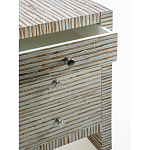 Тумбочка прикроватная Bogense Bone Inlay Bedside Beige варинант исполнения - 2 | Loft Concept в Ульяновске