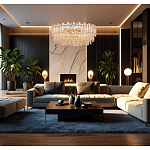 Круглая люстра с хрустальными подвесками на золотистом каркасе Gorgeous Crystal Light варинант исполнения - 12 | Loft Concept в Ульяновске