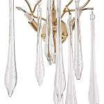Бра с хрустальными подвесками в виде капель Droplet Crystal Gold Wall Lamp варинант исполнения - 2 | Loft Concept в Ульяновске