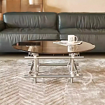 Дизайнерский журнальный стол с круглой столешницей на стальном основании Rivetyk варинант исполнения - 2 | Loft Concept в Ульяновске