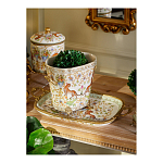 Кашпо с растительным и животным орнаментом на бронзовых ножках Turquoise Blooming Garden варинант исполнения - 8 | Loft Concept в Ульяновске