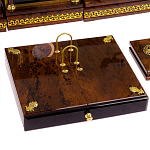 Настольный письменный набор с часами из природного камня обсидиана Royal Set варинант исполнения - 4 | Loft Concept в Ульяновске