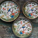 Комплект из 3-х подносов из металла в стиле Шинуазри Chinoiserie Flower варинант исполнения - 2 | Loft Concept в Ульяновске