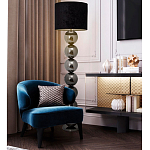 Торшер с основанием в виде металлических сфер Balance Floor Lamp Black варинант исполнения - 4 | Loft Concept в Ульяновске